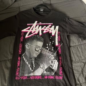 Stussy black and pink tee